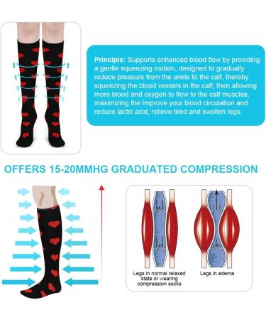 ACWOO Compression Socks 6 Pairs for Women & Men - Colorful Long Tube Non-Slip Flight Running Sports Socks - S-M Multi-color - Buy Online on GoSupps.com