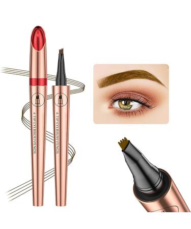 Eyebrow Pencil Eyebrow Pen with 4-Fork Tip Precise Brush Creates Natural Looking Brows Eye Brow Pencils for Women (Brown) - Buy Online on GoSupps.com