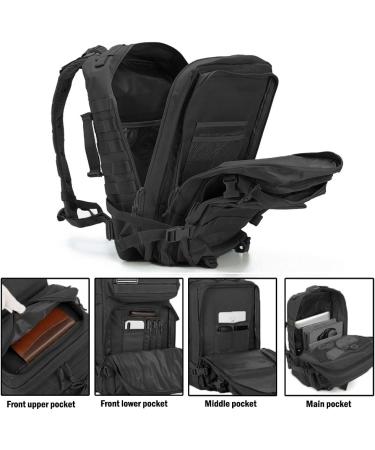 QT&QY 45L Military Tactical Backpack - Army Assault Pack for 3-Day Bug Out Bag Hiking Treeking Rucksack - Black - Buy Online on GoSupps.com