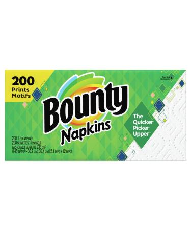 Bounty Assorted Print/White Quilted Napkins, 200-Count Packages 200 Count (Pack of 1)