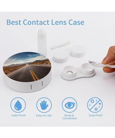 Desert Landscape Highway Contact Lens Case - Stylish & Portable Lens Care Box for Travel - Buy Online on GoSupps.com