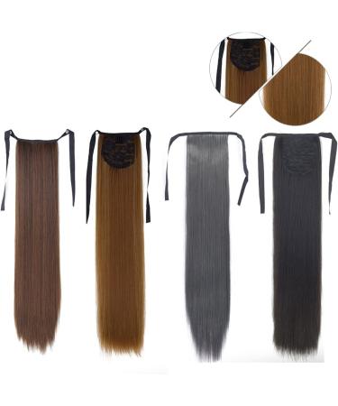 Hair Chignon 22/34 Inch Ponytail Extension Straight Hair Wig Bow Hair Band Synthetic Ponytail Women Extra Long Hair Extensions Messy Bun Hair Piece (Color : 07 Size : 34inches) - Buy Online on GoSupps.com