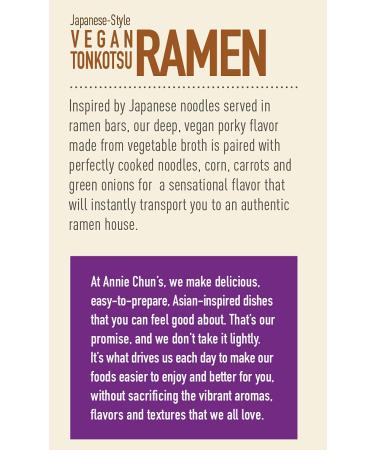 Annie Chun's Japanese-Style Vegan Tonkotsu Ramen Soup Bowl 5.4oz (Pack of 6) - Non-GMO - Buy Online on GoSupps.com