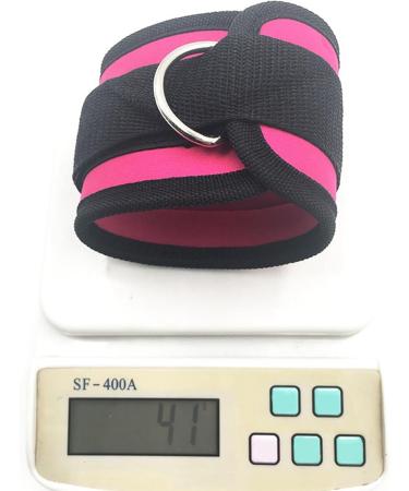 Fattoz Adjustable D-Ring Ankle Strap Buckle Body Building Resistance Band Gym Multi Thigh Leg Ankle Cuffs Power Weight Lifting Fitness Rope Rose Red - Buy Online on GoSupps.com