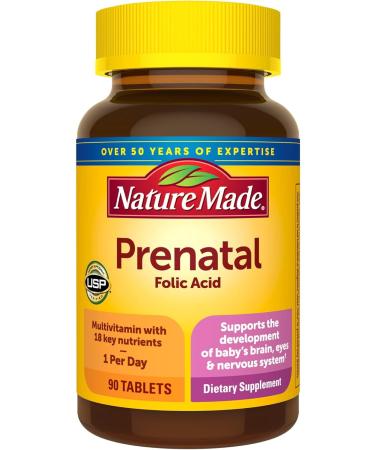 Nature Made Prenatal Multi Dietary Supplement 90 Tablets ea ( Pack of 2)