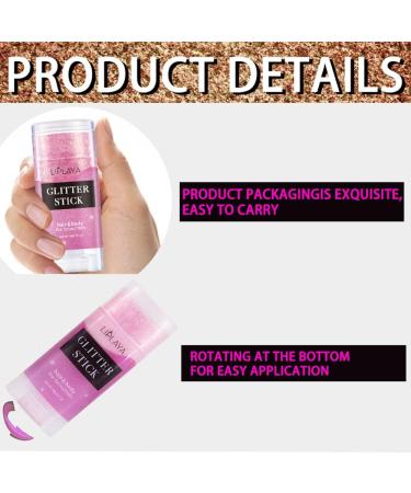 Yeweian Pink Glitter Stick for Face, Body, Lips, Eyes, Nails, and Hair - Holographic Makeup for Singer Concerts and Mardi Gras - Buy Online on GoSupps.com
