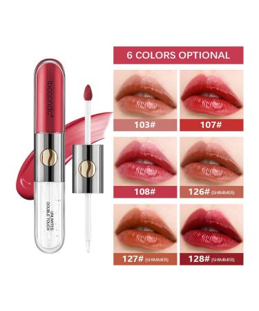 Two-Step Liquid Lipstick & Moisturizing Lip Oil Set | Waterproof Non-Sticky Fruit Flavor | ibcccndc 107 - Buy Online on GoSupps.com