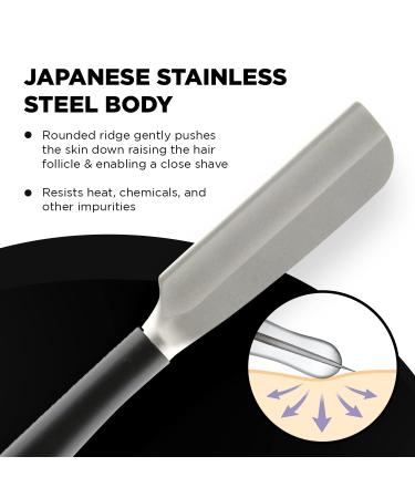 Feather Artist Club Black SS Straight Razor - Precision Shaving Tool - Buy Online on GoSupps.com