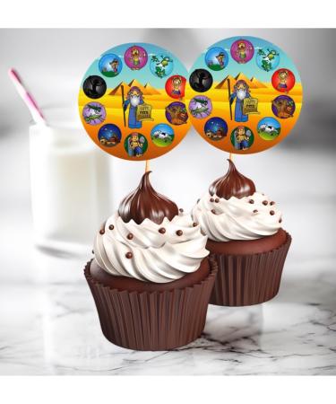 Passover 10 Plague Cupcake Decorations | Cupcake Toppers l Toothpick | Pack Of 18 | Cupcake Decorations