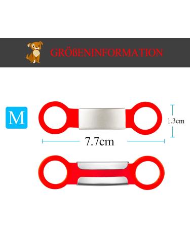 Personalized Silicone Dog ID Tags - Engraved Pet ID Branded Collars for Dogs & Cats - 2 Pack Red M - Buy Online on GoSupps.com