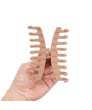 Ajju Korean Matte Large Claw Hair Clips for Women - Non-Slip Grip, Strong Hold - 4 Pack + Bonus 4 Hair Ties - Beige, Khaki, Coffee, Black - Buy Online on GoSupps.com