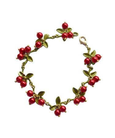 OralGos Korean Leaf Bracelet Vintage Plant Series Fashion Leaf Beads Bangles for Women Teen Girls Red