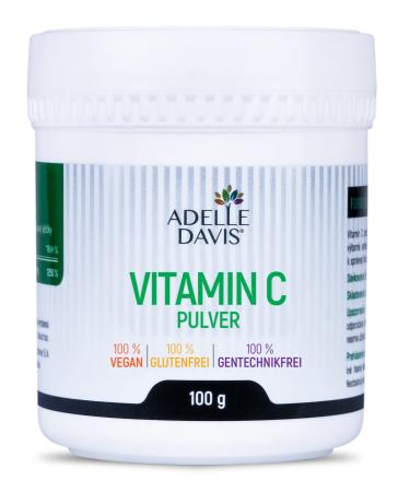 Adelle Davis Vitamin C powder 100 grams - pure ascorbic acid from fermentation of genetic engineering -free corn - pharmaceutical quality 100 g (1 Pack)