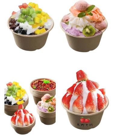 Hewnda 50-Pack One-Way Paper Dessert Shells - 10oz Disposable Serving Bowls for Ice Cream Desserts & Salads - Perfect for Hot or Cold Dishes - Buy Online on GoSupps.com