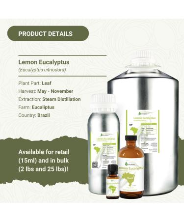 Lemon Eucalyptus Oil by Eucaliptus from Brazil - Pure Lemon Eucalyptus - 100% Pure Steam Distilled Natural Aceite de Eucalipto Lim n - Aromatherapy - Premium Therapeutic Grade (15ml) Lemon Eucalyptus 0.5 Fl Oz (Pack of 1) - Buy Online on GoSupps.com