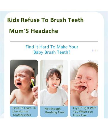 360 U-Shaped Toothbrush for Toddlers & Kids (2-8 Years) - Green Frog Design 4 Interchangeable Heads & Incentive Stickers for Effective Oral Care - Buy Online on GoSupps.com