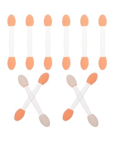 SOESFOUFU 100pcs Double Ended Eyeshadow Brush Sponge Brush Eyeshadow Makeup Tool Dual-side Cosmetic Applicator Sponge Eyeshadow Stick Latex Sponge Cosmetic Tool Makeup Brush 6.5x1.3cm White