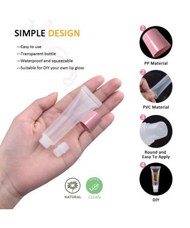 50PCS Empty 10ml Lip Gloss Tubes with Pink Caps | Lip Balm Containers | Lipgloss Making Supplies Kit with Syringes and Labels - Buy Online on GoSupps.com