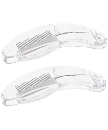 SOESFOUFU Eyelash Curlers 2pcs Foldable Eyebrow Comb Eyelash Brush Lash Extension Tools Dense Lash Comb Make up Eyelash Curler 6.5x2x0.8cm Transparent