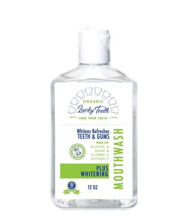 Lucky Teeth Organic Food Grade Peroxide MouthWash - Plus WHITENING - Whitens  Refreshes. Food Grade Peroxide + Essential Oils.