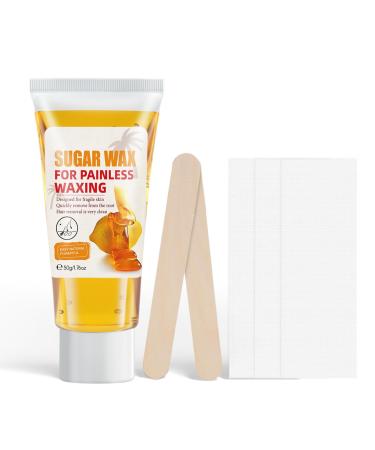 SHEBEEDO Sugar Wax Kit No-Heat Formula Waxing Sugar Paste Sugar Wax Hair Removal Kit For Face Legs Body Bikini Eyebrow All Body Areas 100% Natural Soft Wax For Sensitive Skin