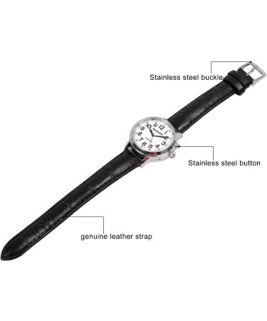 Maujoy German-Speaking Men's Wristwatch | Date & Time Aid for Seniors Blind & Dementia | Adjustable Leather Bracelet - Buy Online on GoSupps.com