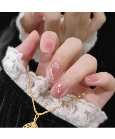 Wear artificial nail patches for manual nail enhancement powder blusher tinge for short nail enhancement products ( Size : XS )