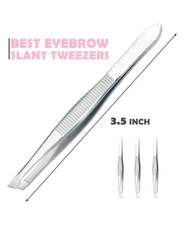 Stainless Steel Precision Tweezers Set for Men and Women - 24pcs Slant Tip Tweezers for Facial Hair and Ingrown Hair Removal - Buy Online on GoSupps.com