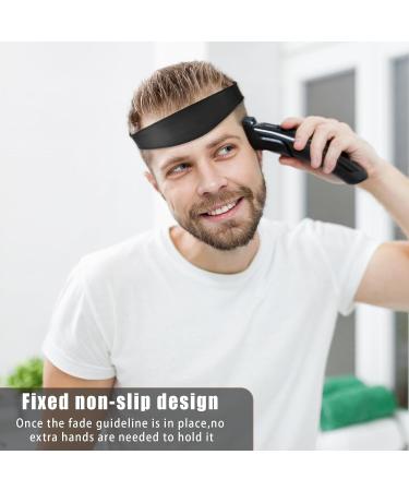 Hair Trimming Guide Men Black Hair Cut Guides Fade Cutting Tool with 2 Hair Bands Adjustable Neckline Shaving Template for Home Use Barber Shops Hair Salons Makeup Rooms - Buy Online on GoSupps.com
