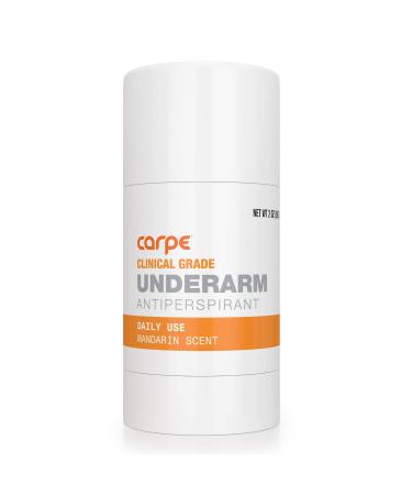 Carpe Clinical Strength Deodorant + Extra Effective Antiperspirant - Clinical Grade Solid Stick - Combat Excessive Underarm Sweating + Hyperhidrosis (Mandarin Scent) Mandarin 1 Count (Pack of 1)