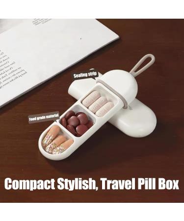 Pull Out Pill Box - 3 Compartment Travel Organizer | Moisture Proof Pill Case for Daily Supplements - Buy Online on GoSupps.com