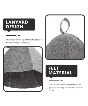 Uonlytech Russian Sauna Hat Set - 3Pcs Felt Bath Hats for Hair Absorption - Unisex Grey Beanie - Buy Online on GoSupps.com