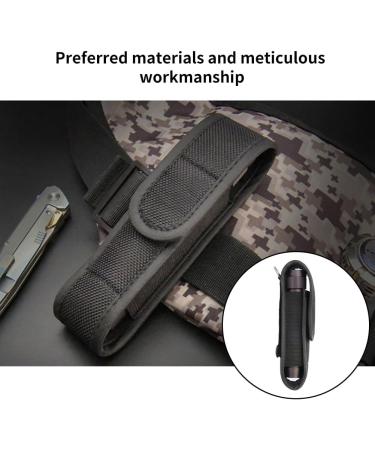 Rakiuty Tactical Flashlight Holster | Pocket Holder for Outdoor Hunting Camping & Hiking | 14cm Black Flashlight Bag & Belt - Buy Online on GoSupps.com