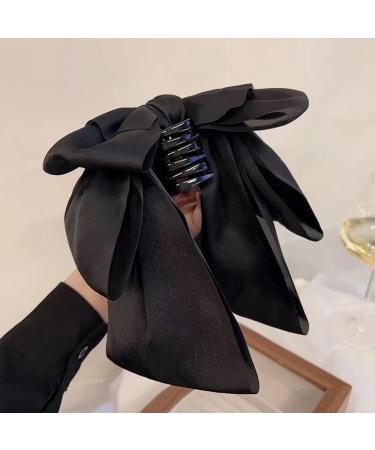 Hair Bows for Women Bows for Hair Ribbon Hair Clips 2PCS Black Red Hair Bow Satin Bow Hair Clips Large Silky Ribbon Bows Hair Accessories for Women Girls Short Type - Buy Online on GoSupps.com
