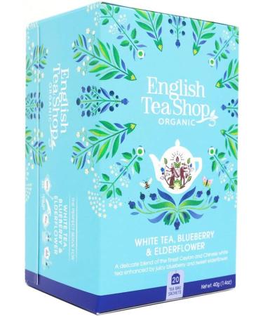 English Tea Shop Organic White Tea Blueberries & Elderflowers Super Tea - 20 Count Pack - Buy Online on GoSupps.com
