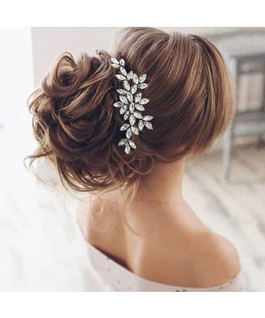 Latious Crystal Bride Wedding Hair Comb - Silver Rhinestone Bridal Hair Clip - Buy Online on GoSupps.com