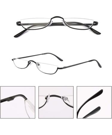 Half Reading Glasses Metal Frame Readers for Women Men with Pouch (2 Pairs 2.25) 2pair(black gray) 2.25 x - Buy Online on GoSupps.com