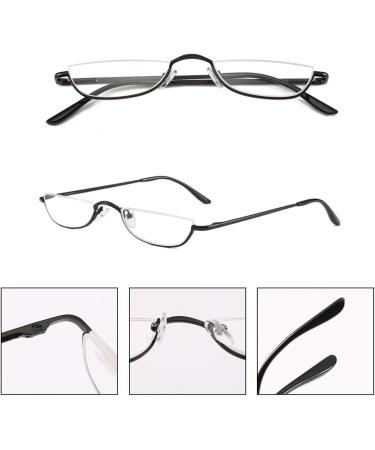 Half Reading Glasses - Metal Frame Readers for Men & Women | 2 Pairs (Black & Gold) | 2.5x Magnification | Pouch Included - Shop Internationally - Buy Online on GoSupps.com