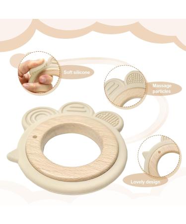 Natural Wood & Silicone Baby Bite Ring - Safe BPA-Free Gripping Toy | Perfect Eco-Friendly Gift - Buy Online on GoSupps.com