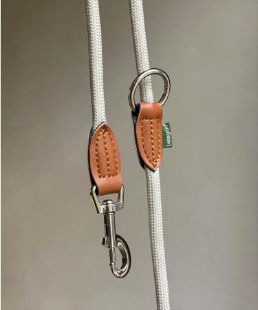 Leitengr n Adjustable Dog Leash for Small Dogs | 3M Long 0.8cm Wide | Lightweight Devon Model | 2 Carabiners | Sand Beige - Buy Online on GoSupps.com