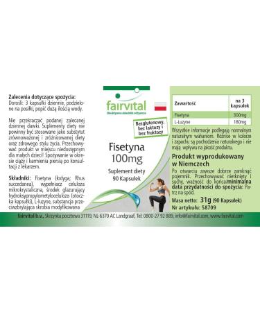 Fairvital Fisetin 100mg 90 capsules of Japanese washing tree on quality tested and high dosed high 100 vegan Made in Germany - Buy Online on GoSupps.com