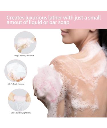 Exfoliating Luffah Towel - Japanese Body Wash Scrubber Fast Dry Rip-Resistant All Skin Types - Pink - Buy Online on GoSupps.com