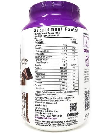 Bluebonnet Whey Protein Isolate - Natural Chocolate 2 lbs | High-Quality Protein Supplement - Buy Online on GoSupps.com
