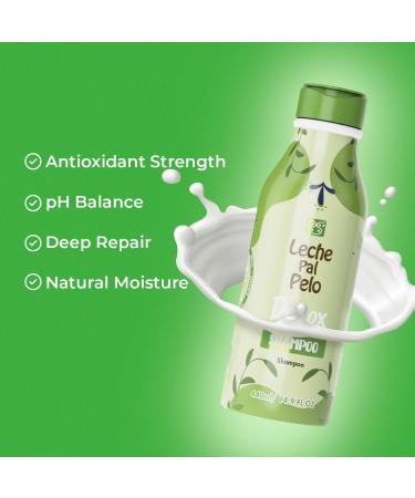 Leche Pal Pelo Detox Shampoo - Apple Cider Vinegar & Honey Infused | pH Balanced Hair Transformation | Moisture & Shine Repair - 14.9 oz - Buy Online on GoSupps.com