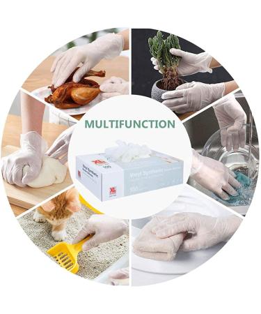 Clear Vinyl Disposable Gloves - Latex Free, Powder-Free for Kitchen Cleaning, Food Handling - 100PCS/Box - X-Large - Buy Online on GoSupps.com