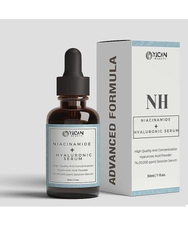 BlueQueen Niacinamide + Hyaluronic Acid Serum Ferulic Acid Aloe Vera Fruit Extracts - Dark Spot & Age Spot Remover - Skin Serum for Face -1 Fl Oz