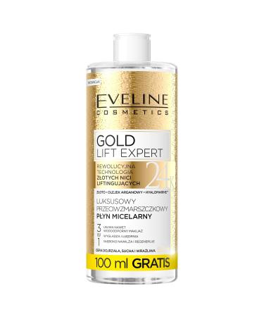 Eveline Cosmetics Gold Lift Expert Luxurious Micellar Liquid against wrinkles 3in1 500 ml - Buy Online on GoSupps.com