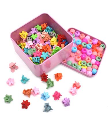 Mini hair clip clips yueser 150 pieces mini hair clip hair clips small flowers heart and star shape rainbow pearl clip for girls/toddlers/women
