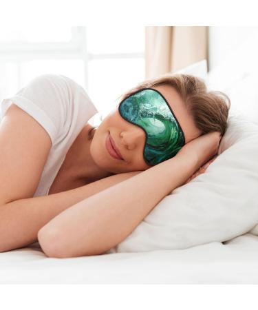 SSIMOO Ocean Green Wave Surf Print Eye Mask | Ultra-Soft Light-Blocking for Comfort & Restful Sleep - International Shipping - Buy Online on GoSupps.com