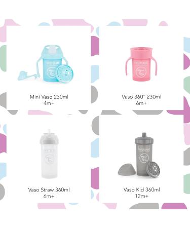 Twistshake 360 Cup 6+m - Pastel Grey & Black | Spill-Proof Baby & Toddler Cup for Easy Hydration | International Shipping Available - Buy Online on GoSupps.com